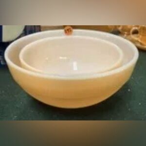 Fire-King Peach Lustre Milk Glass Mixing Bowls Set of 2 Anchor Hocking
